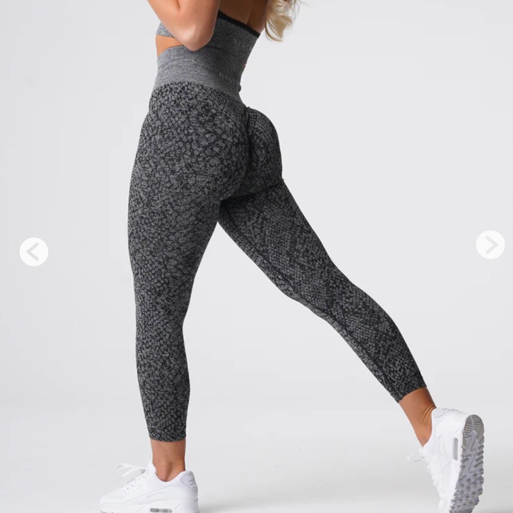 NVGTN black speckled snakeskin leggings